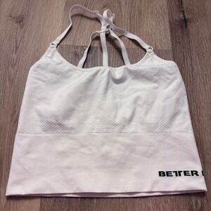 Better Bodies Astoria Seamless Sports Bra White Multi-Strap Gym Top Medium